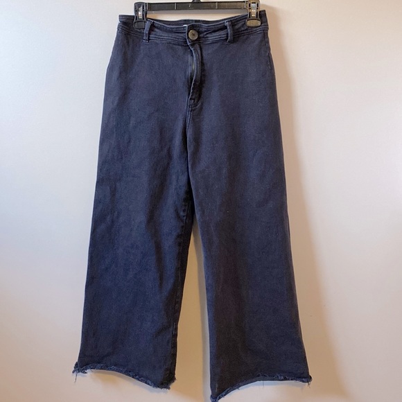 Pull and Bear Wide Leg Black Jeans - Picture 1 of 6